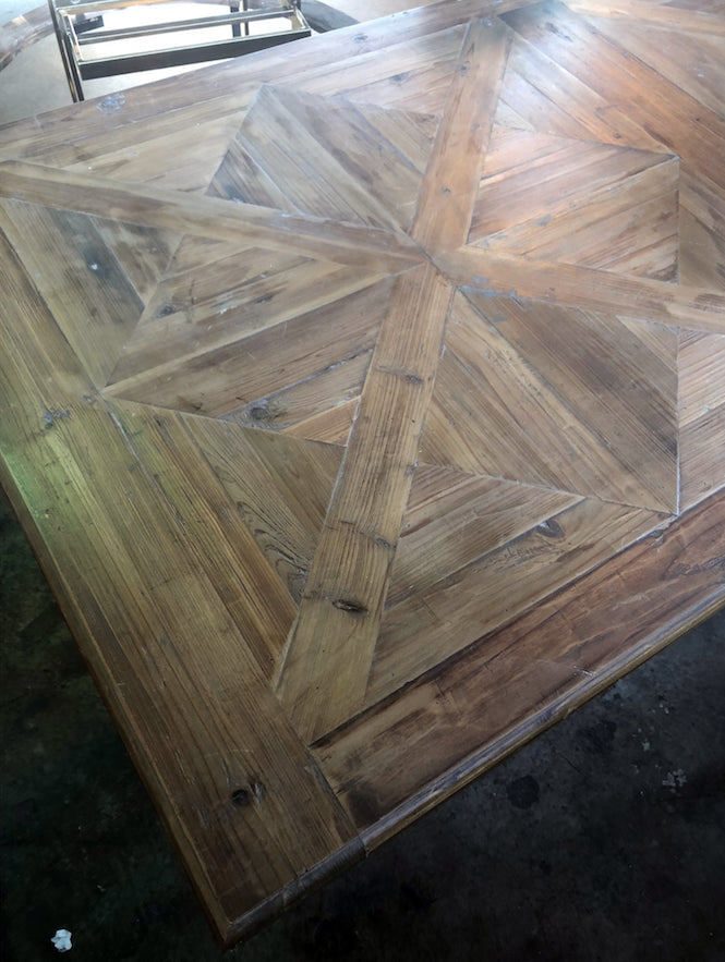 Parquet Top Pine Dining Table