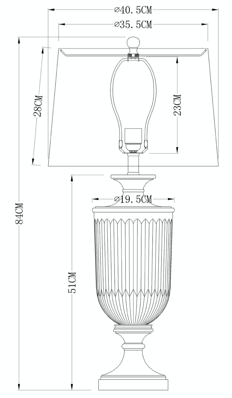 Ophelia Glass & Nickel Lamp Black Shade
