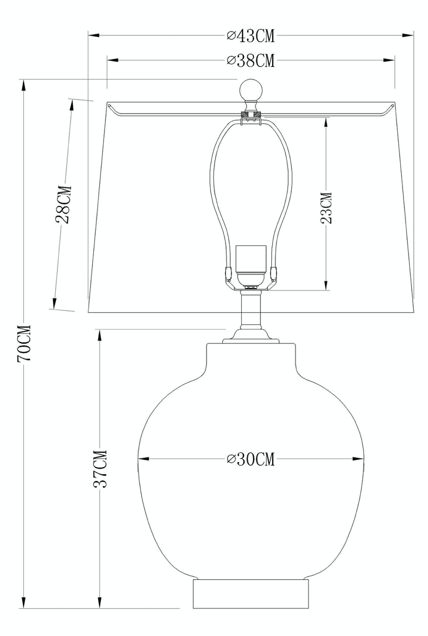 Stefano Silver and glass urn lamp