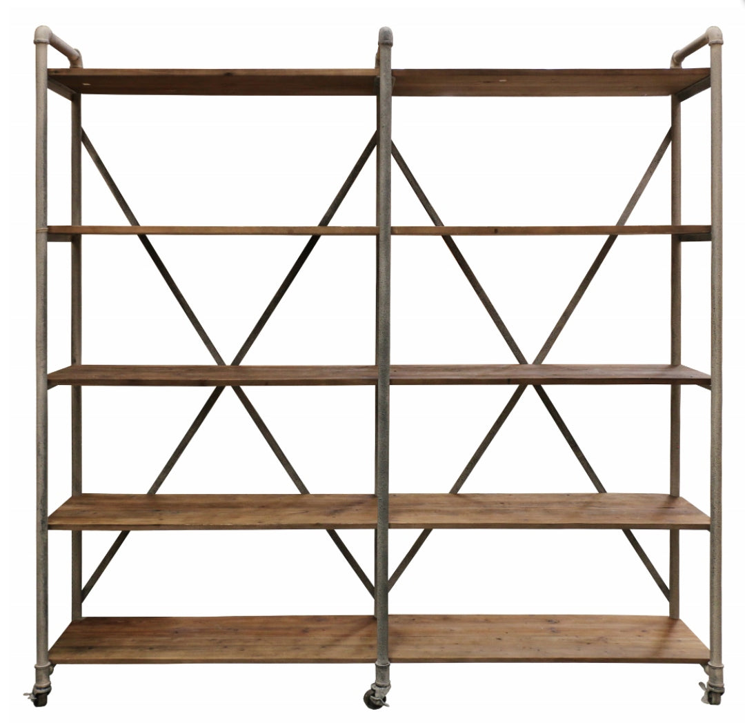 Pilo Industrial Wide Shelves Mudstone Iron