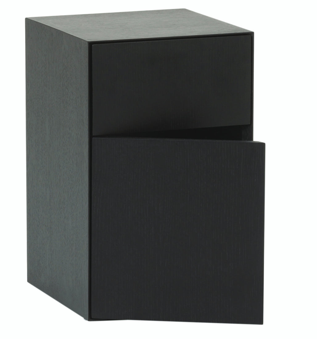 Plinth Bedside Black Oak