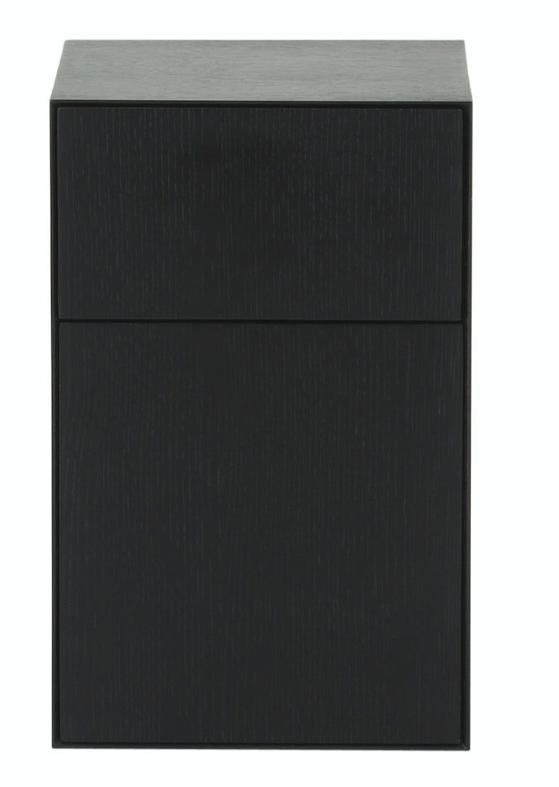 Plinth Bedside Black Oak