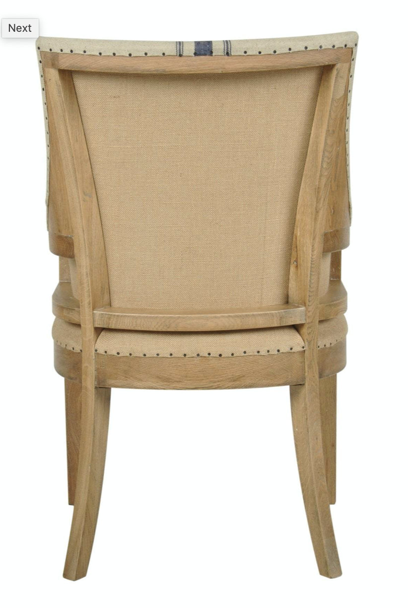 Oakwood Linen Arm Chair Blue Stripe