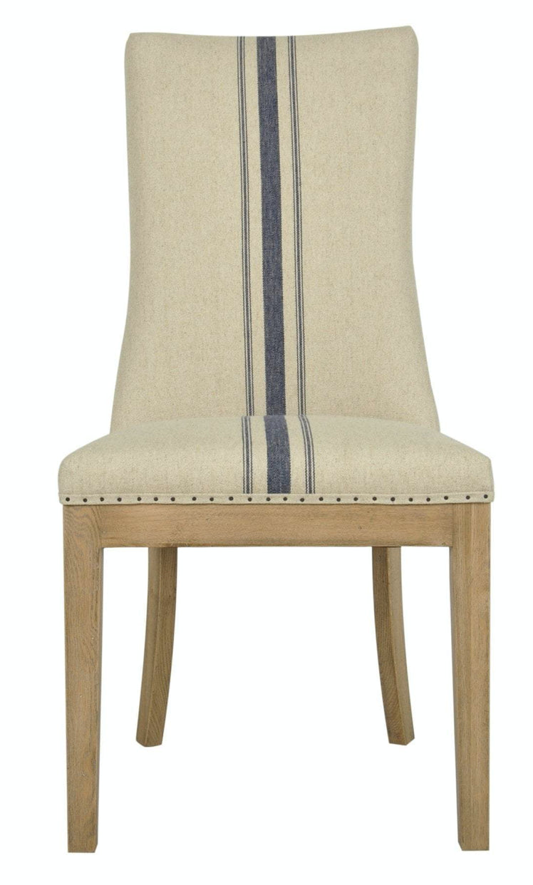 Oakwood Dining Chair Blue Stripe
