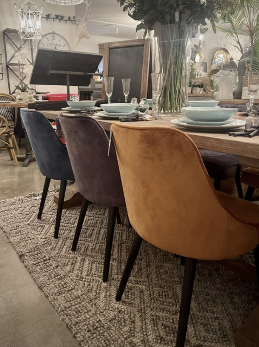 Pedro Grey Velvet Dining Chair