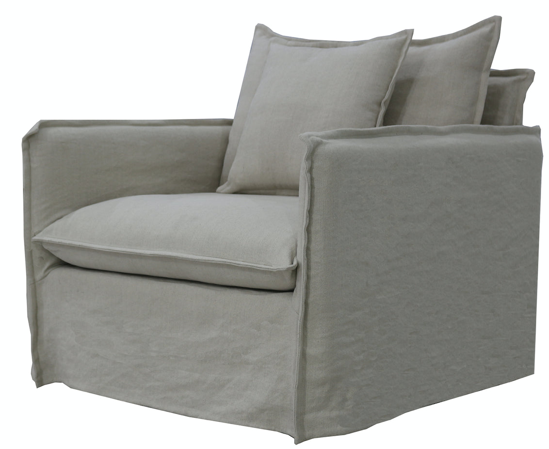 Grove Linen Slip Cover Arm Chair