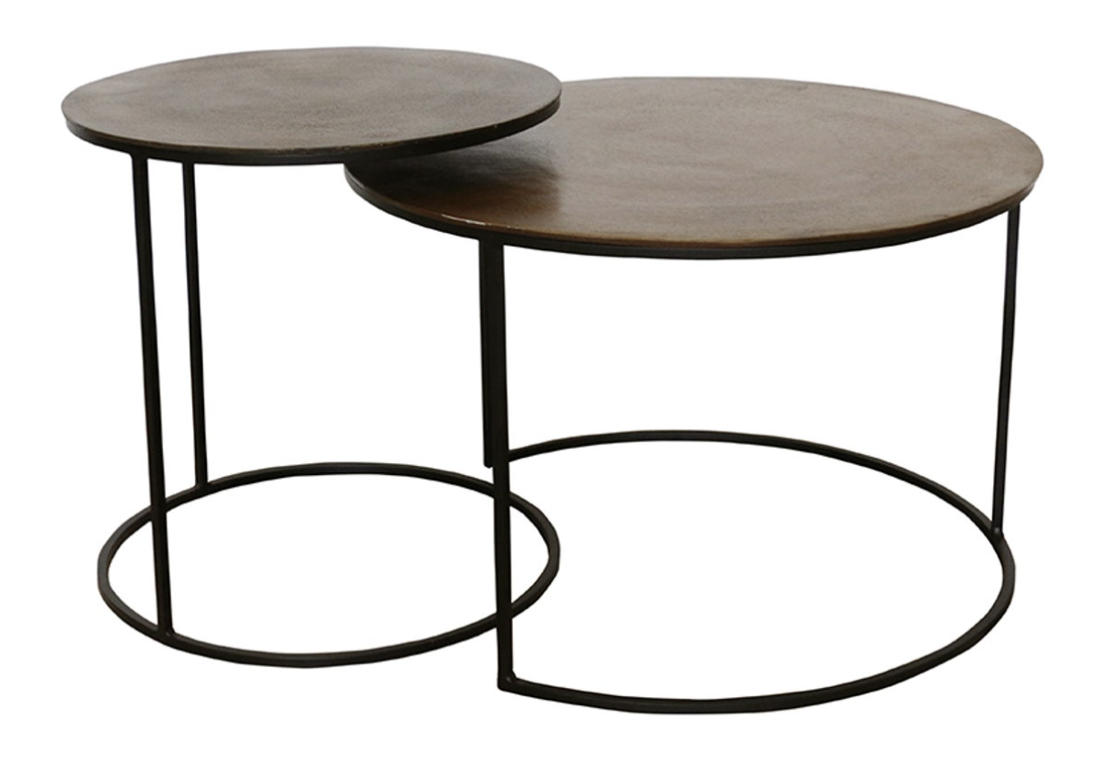 Soho Alu Nesting Tables Brass Bronze Finish