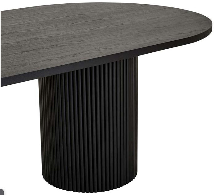 Benjamin Ripple Oval 10 seater Matt Black Dining Table
