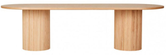 Benjamin Ripple Oval 10 Seater Dining Table Natural Ash