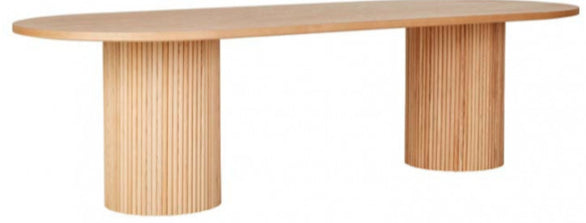 Benjamin Ripple Oval 10 Seater Dining Table Natural Ash