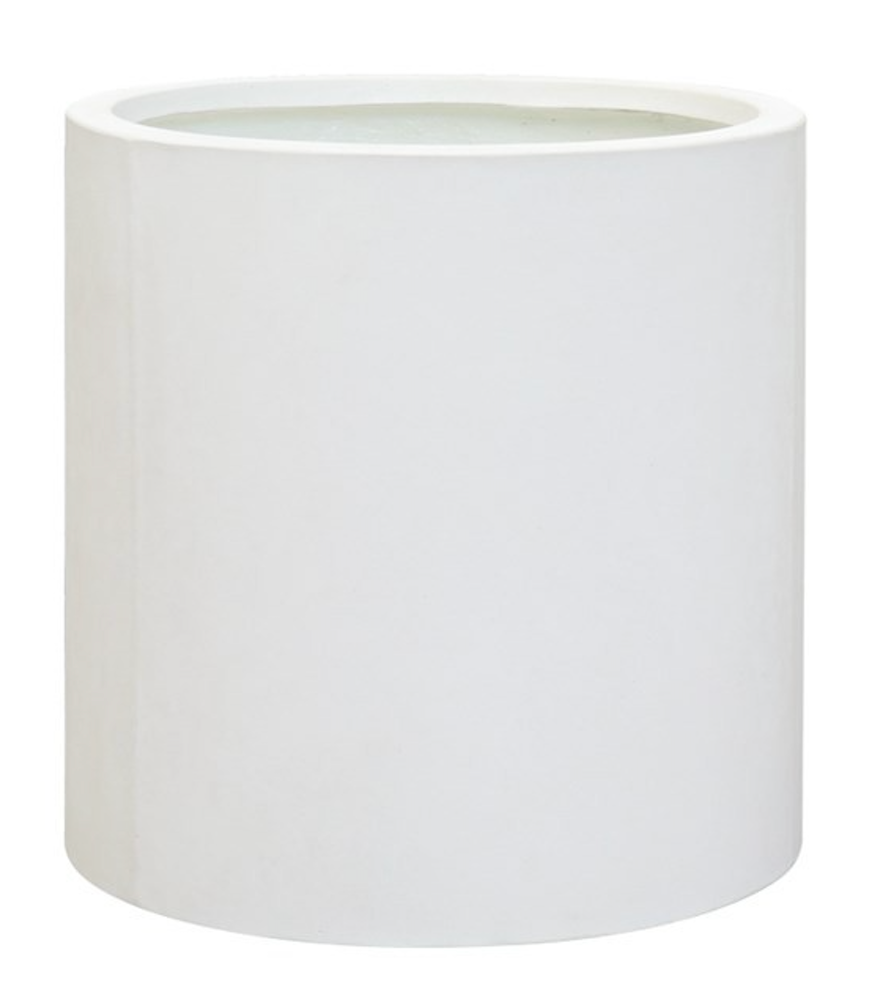 Mikonui Cylinder Planter - White Cement