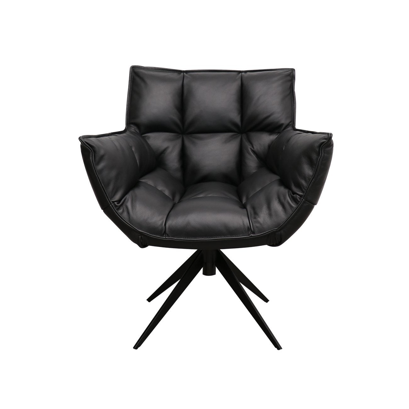 12294 Memphis Swivel Armchair Black Leather