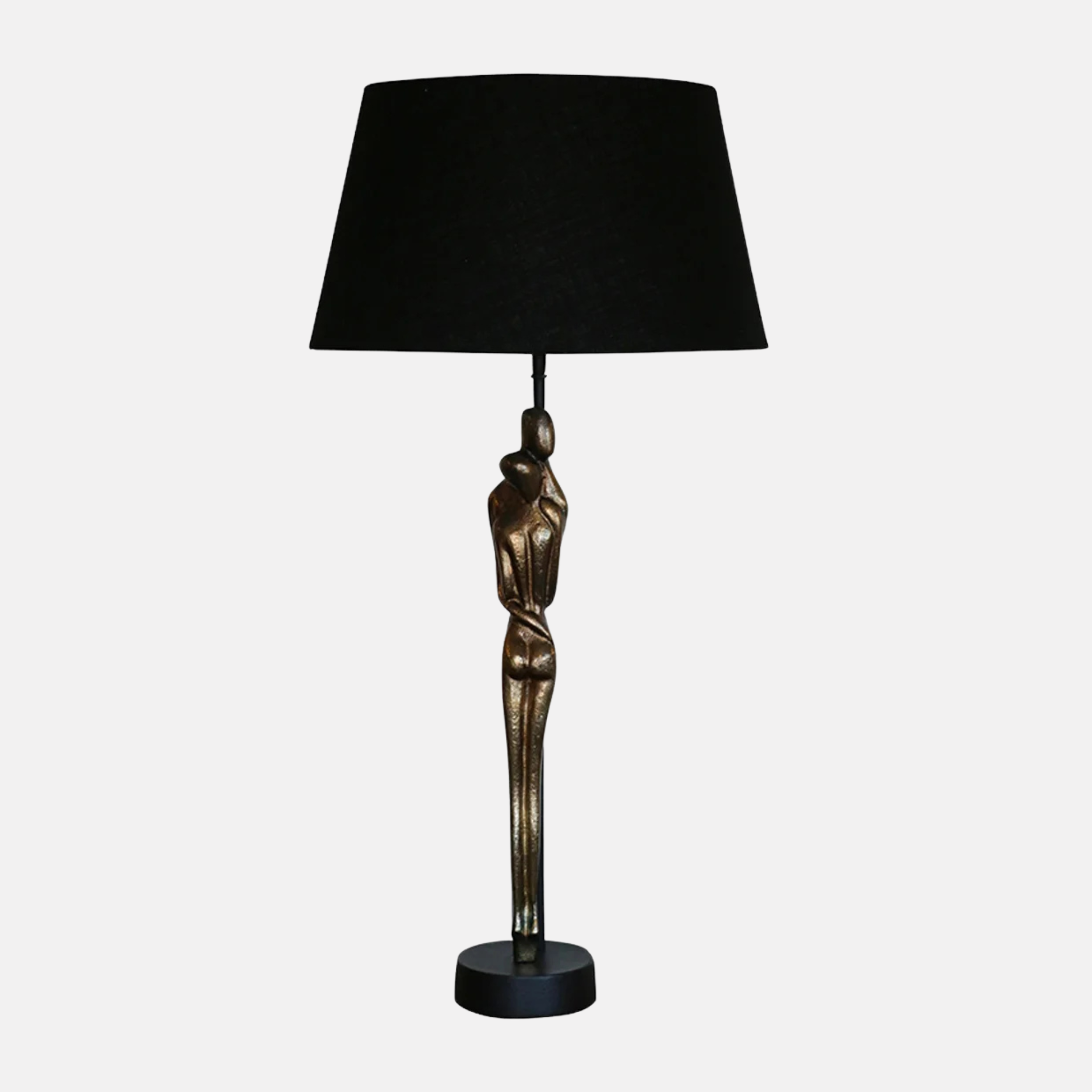 Amore Brass Lamp - Black Linen Shade