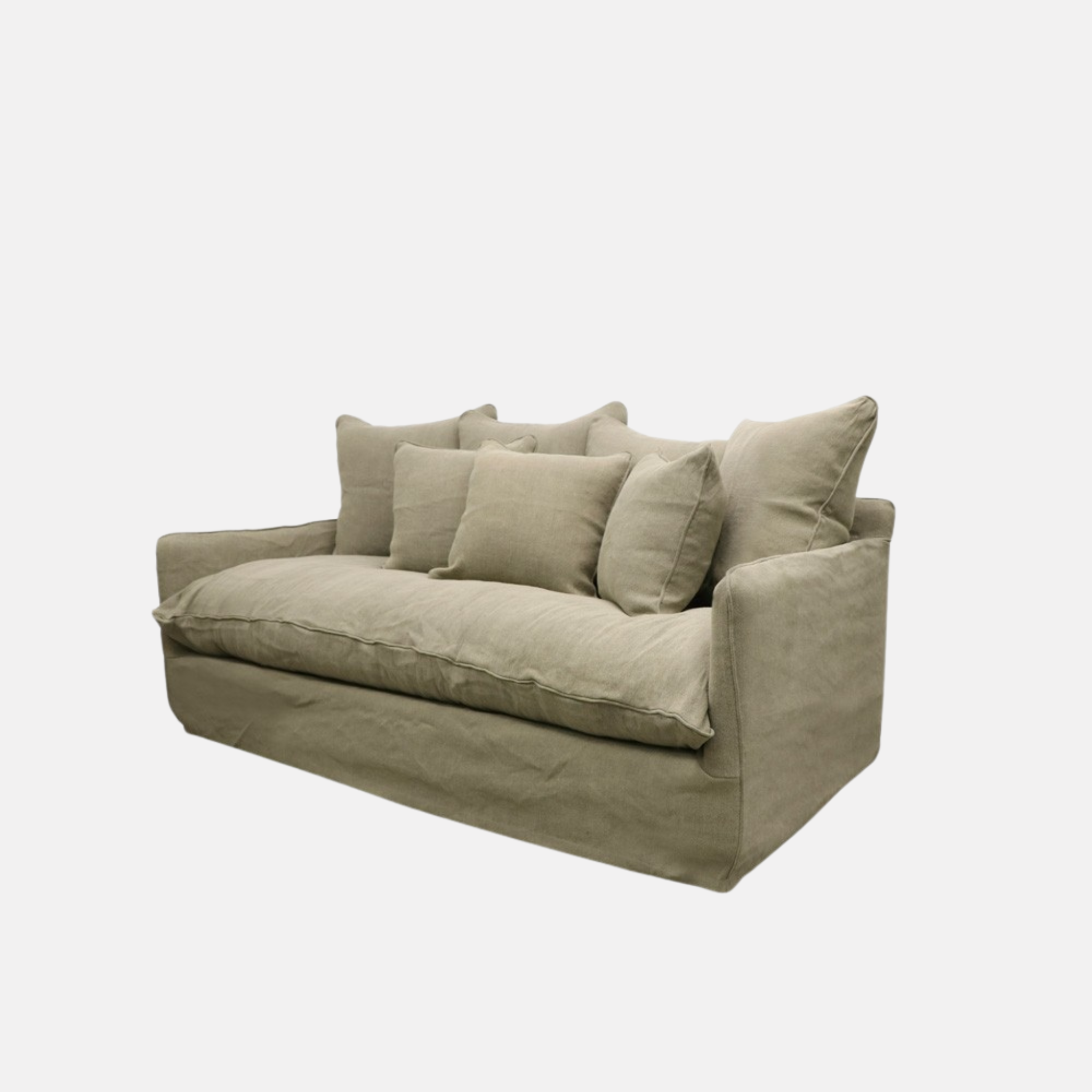 Lotus 2 Seater Slip Cover Sofa - Khaki