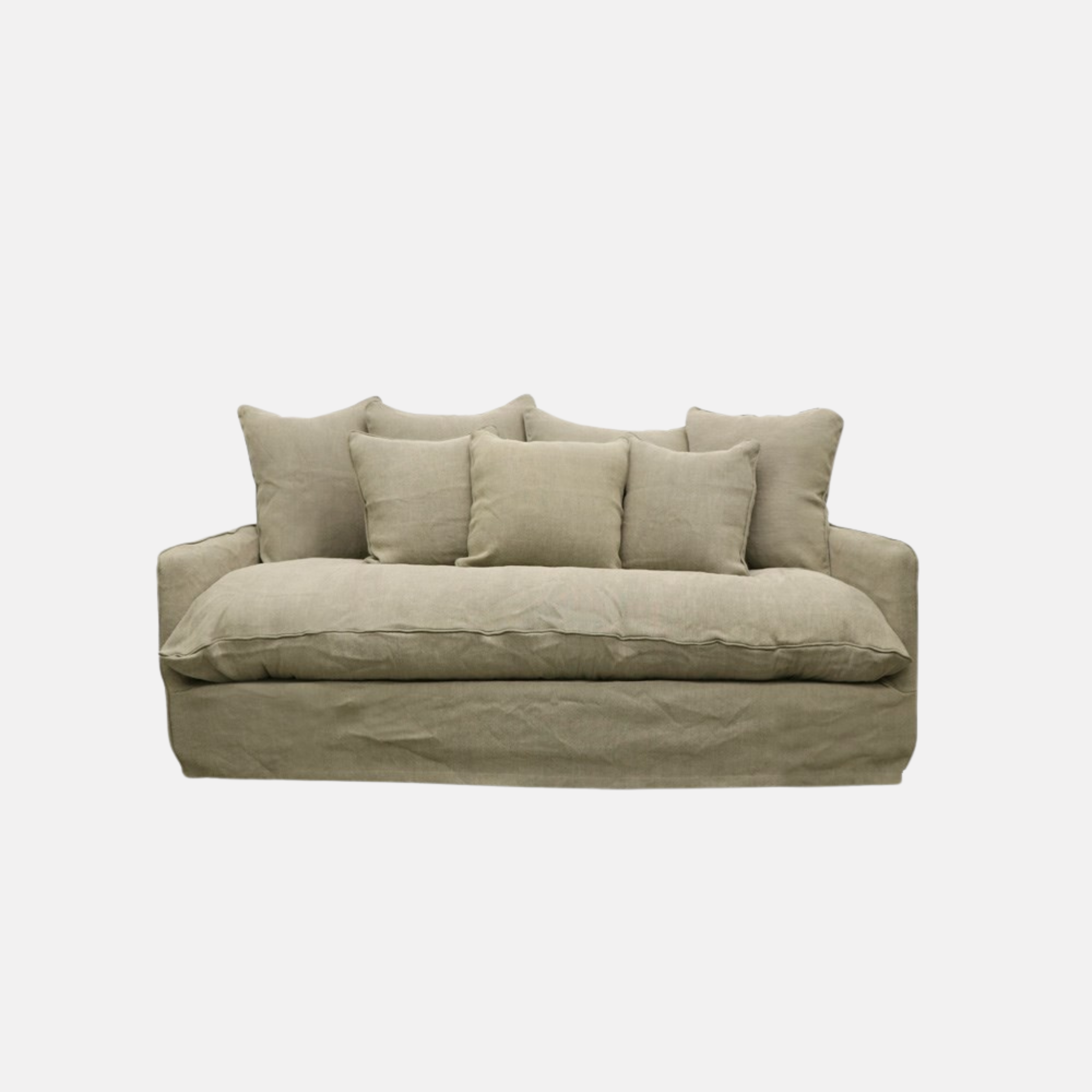Lotus 2 Seater Slip Cover Sofa - Khaki