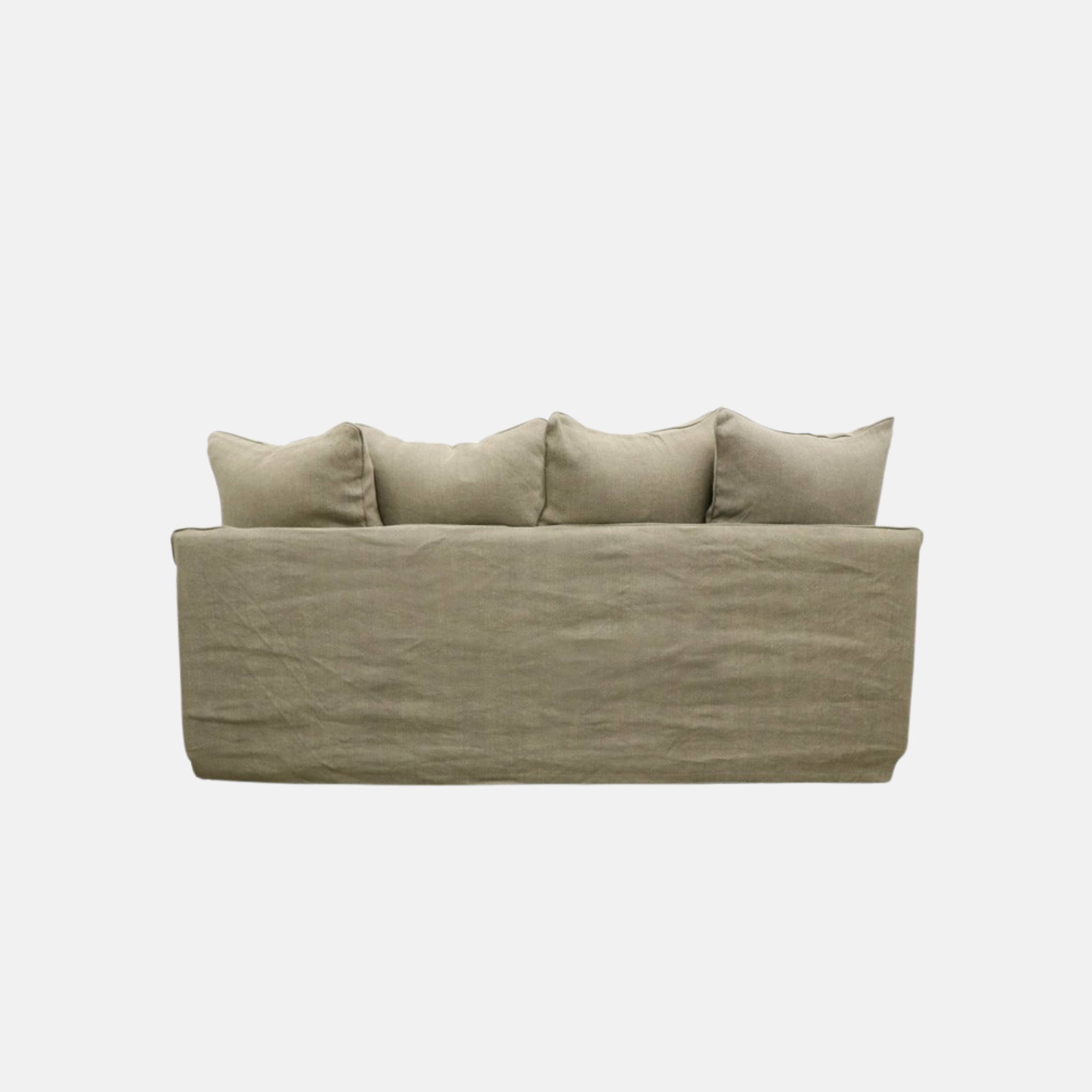 Lotus 2 Seater Slip Cover Sofa - Khaki