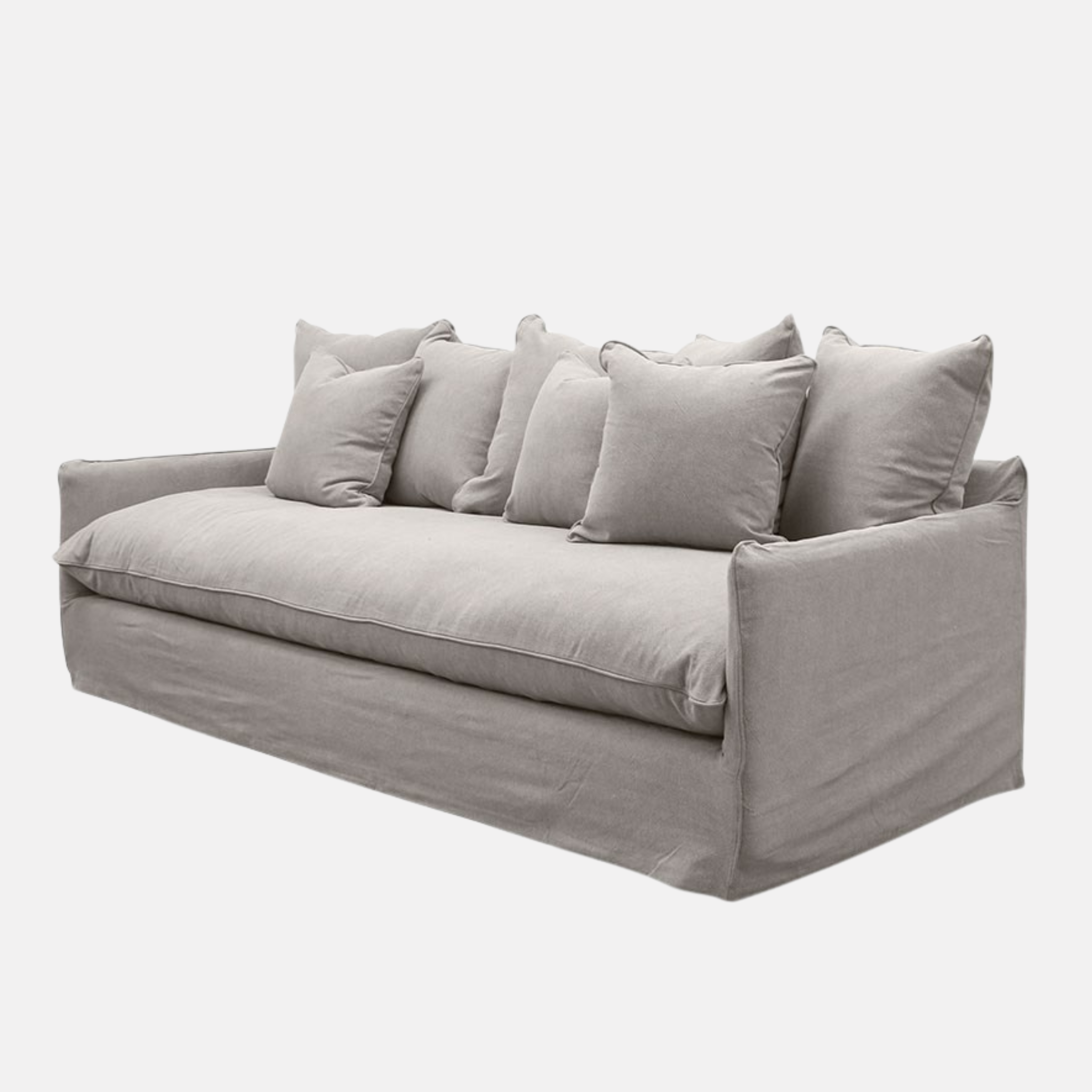 Lotus 3 Seater Slip Cover Sofa - Cement