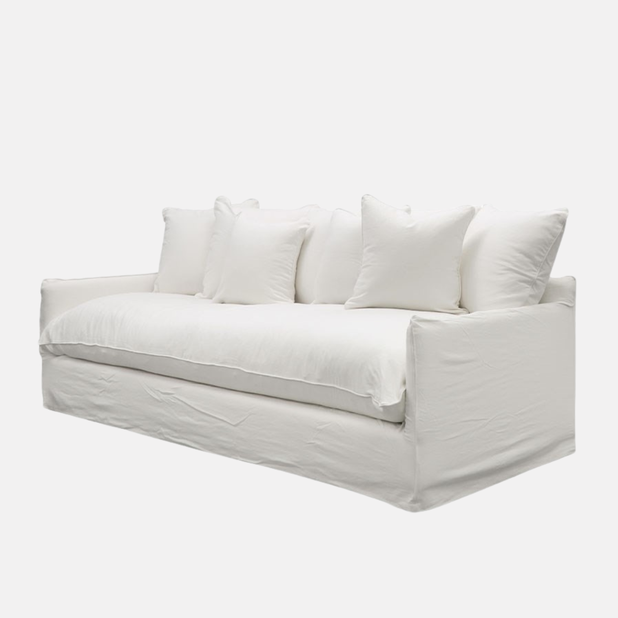 Lotus 3 Seater Slip Cover Sofa - White