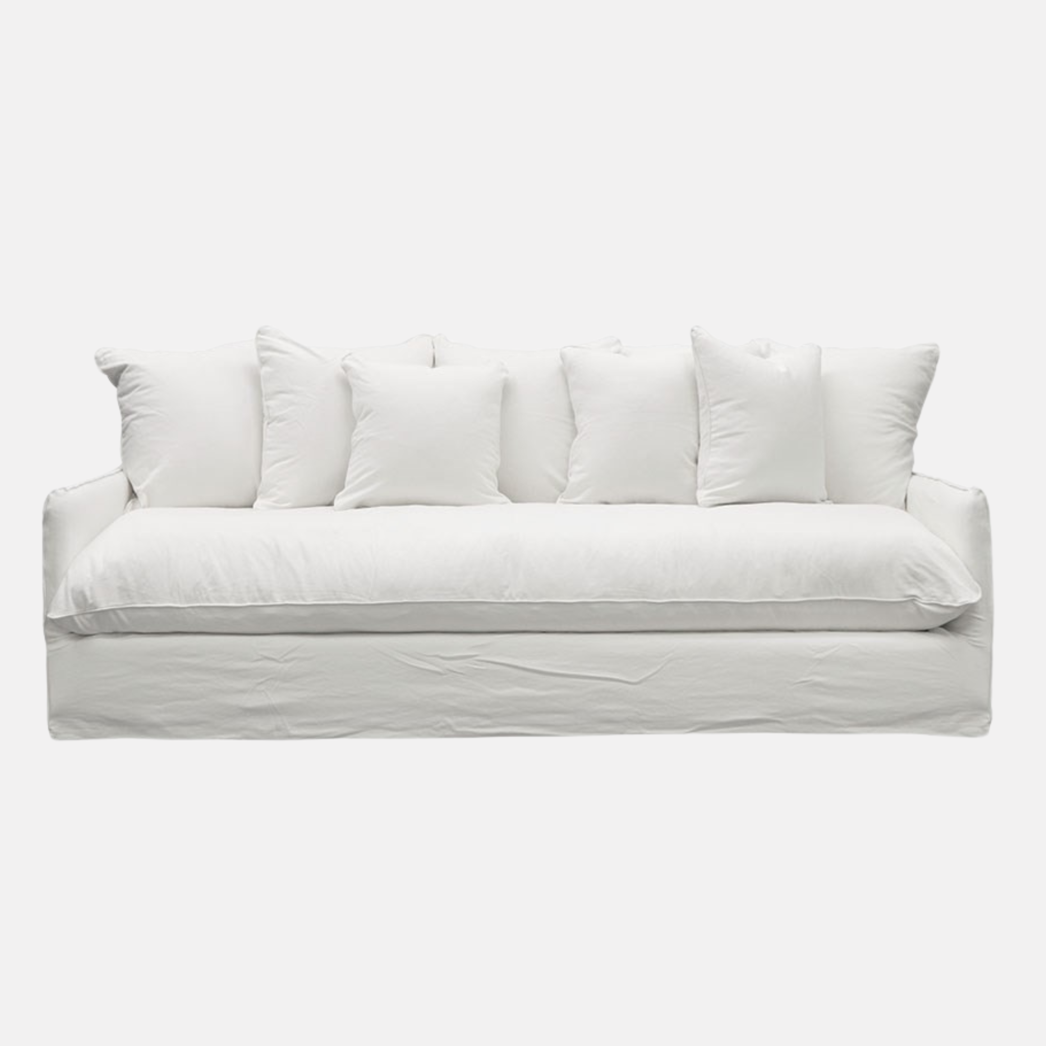 Lotus 3 Seater Slip Cover Sofa - White