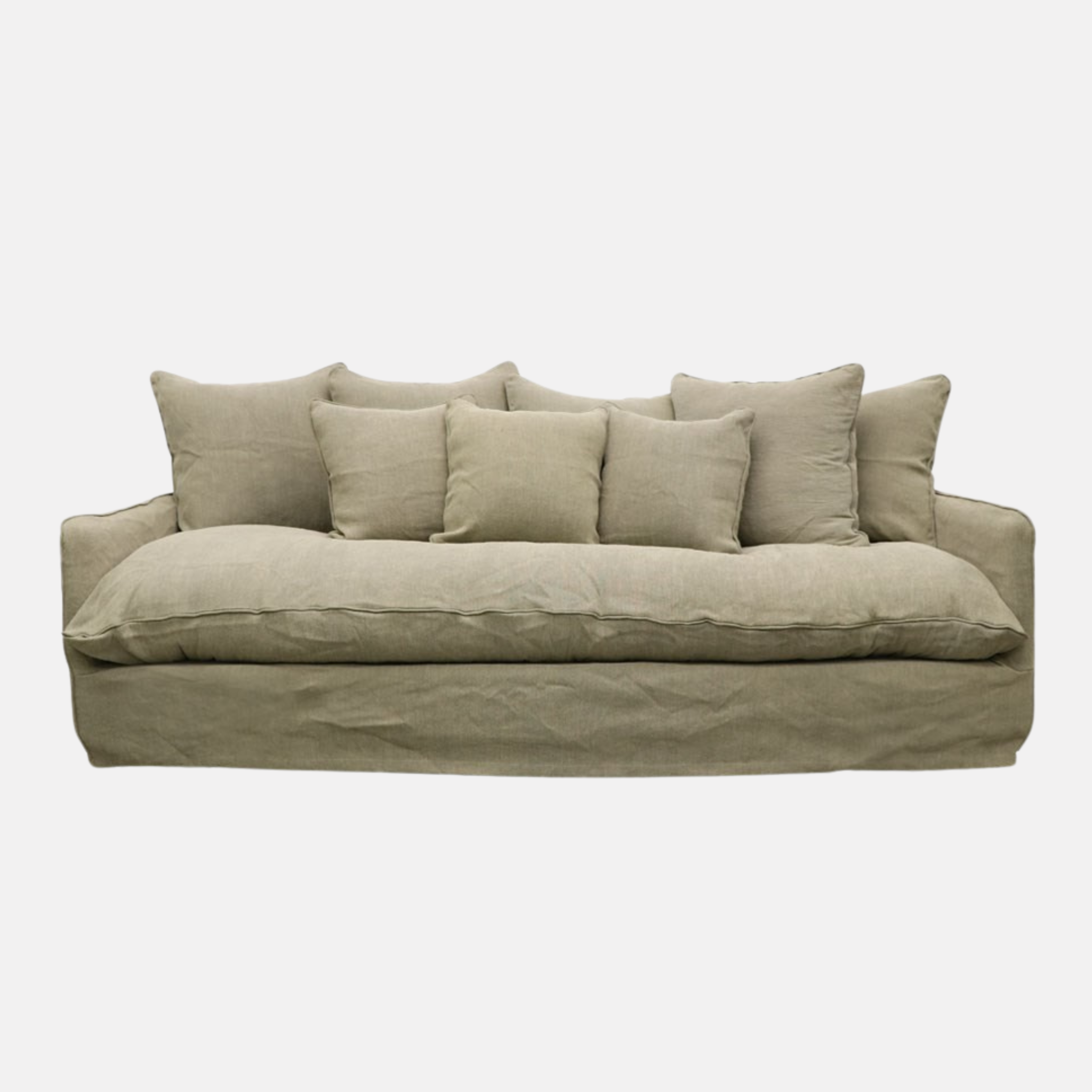 Lotus 3 Seater Slip Cover Sofa - Khaki