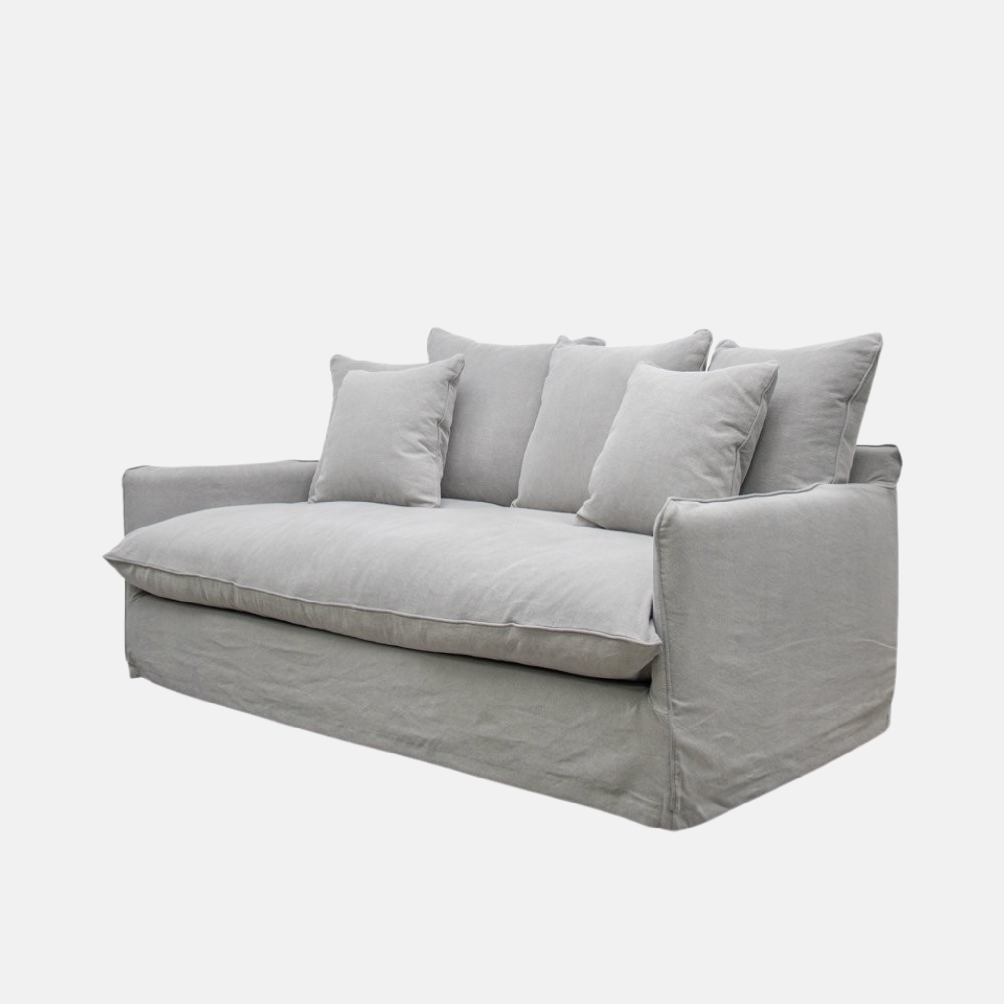 Lotus 2 Seater Slip Cover Sofa - Cement