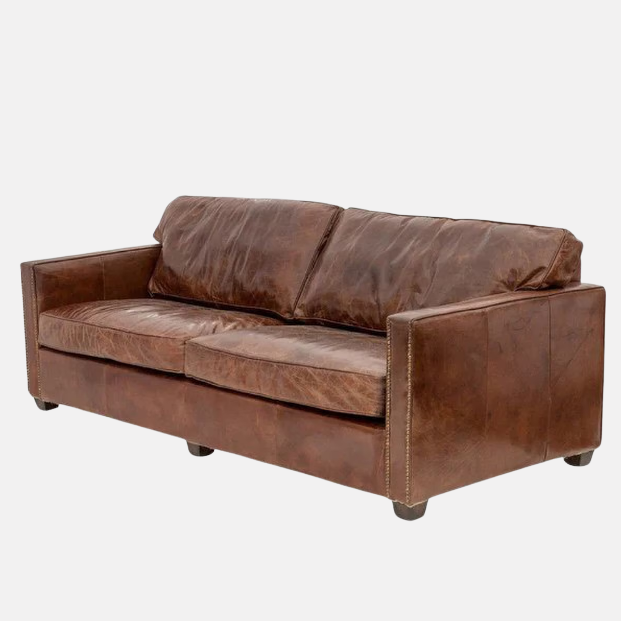 Mason Leather Sofa - Vintage Cigar