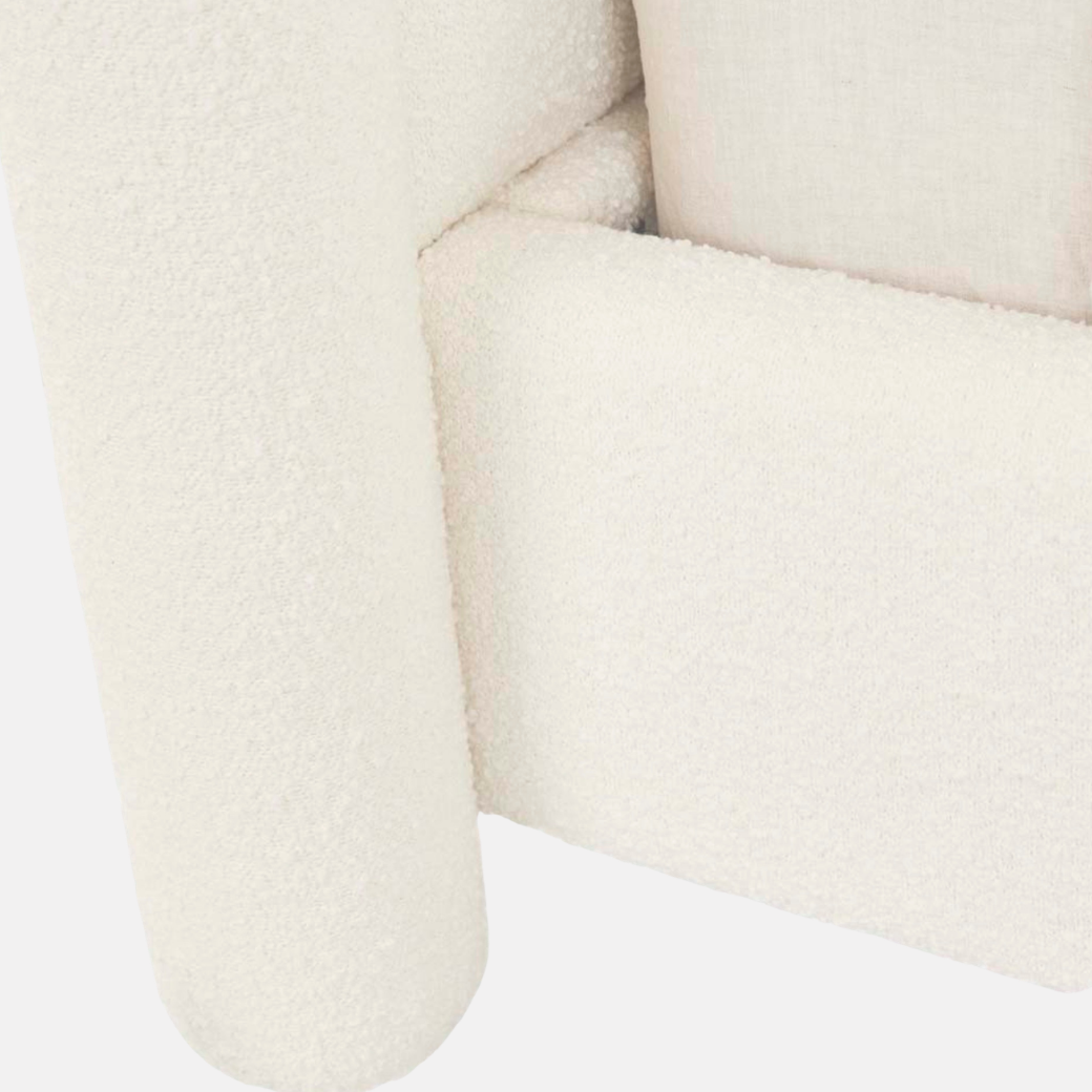 Almos Boucle Bed - Ivory