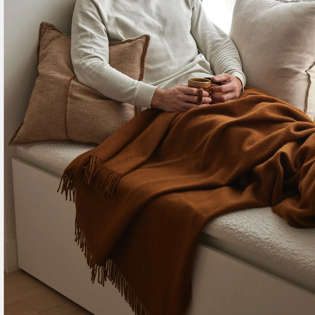 Nevis 100% NZ Lambswool Throw - Spice