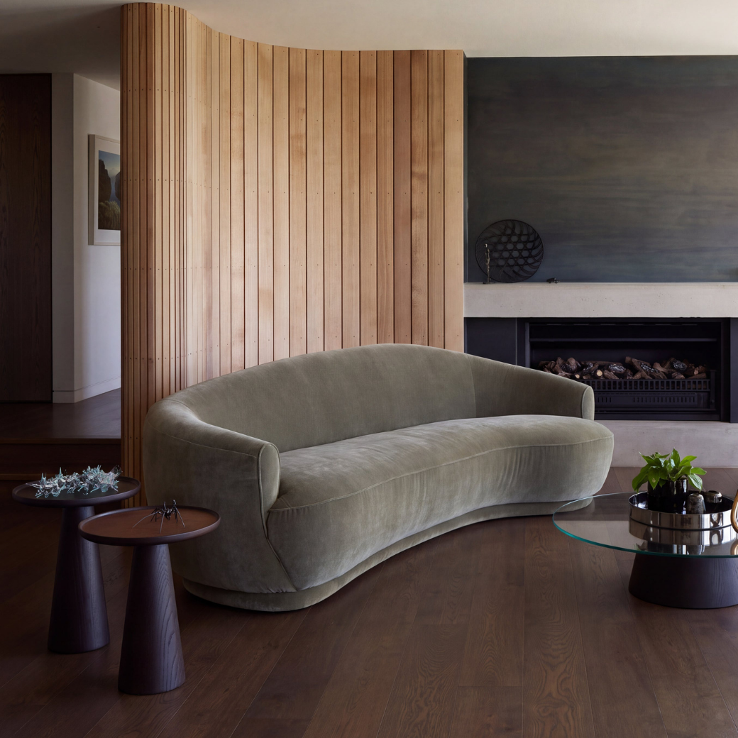 Velma Curved Sofa - Moss Velvet