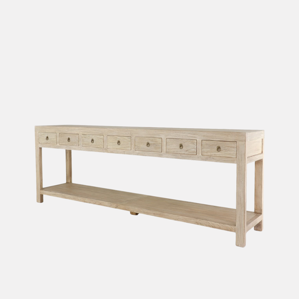 Casa 7 Drawer Console Table – Natural