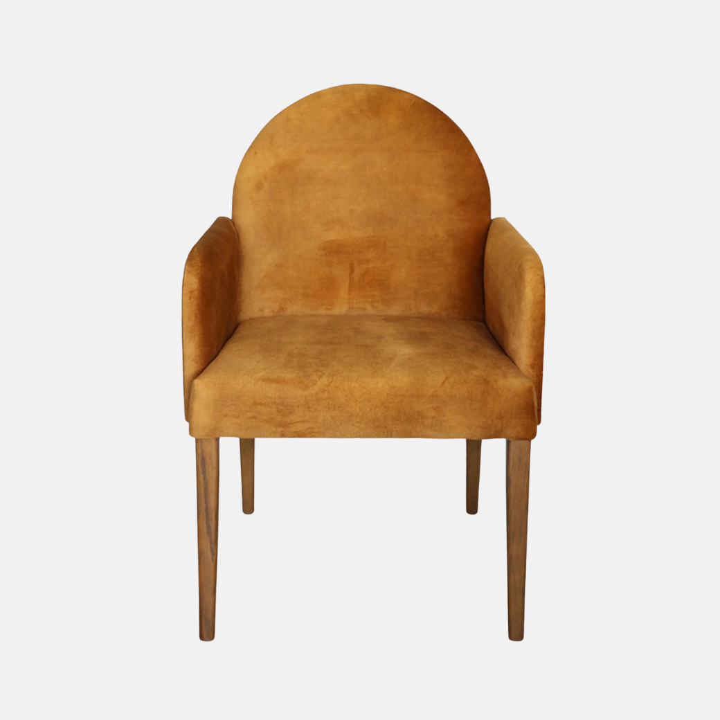 Costa Carver Armchair – Cognac Velvet