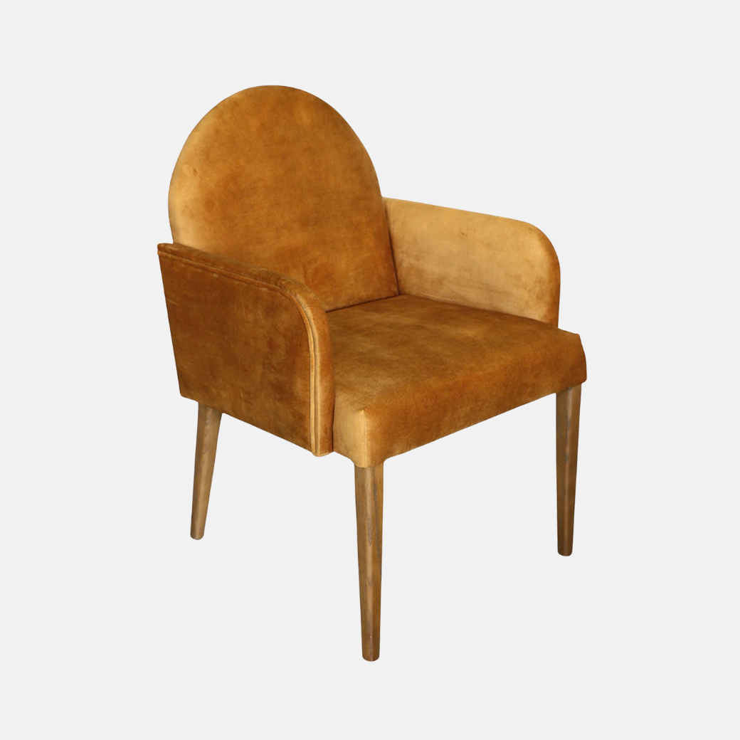 Costa Carver Armchair – Cognac Velvet