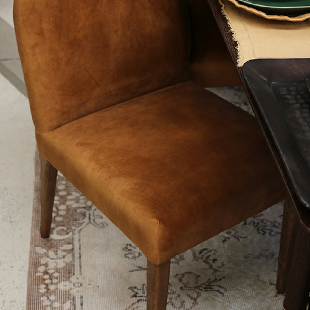 Costa Dining Chair – Cognac Velvet