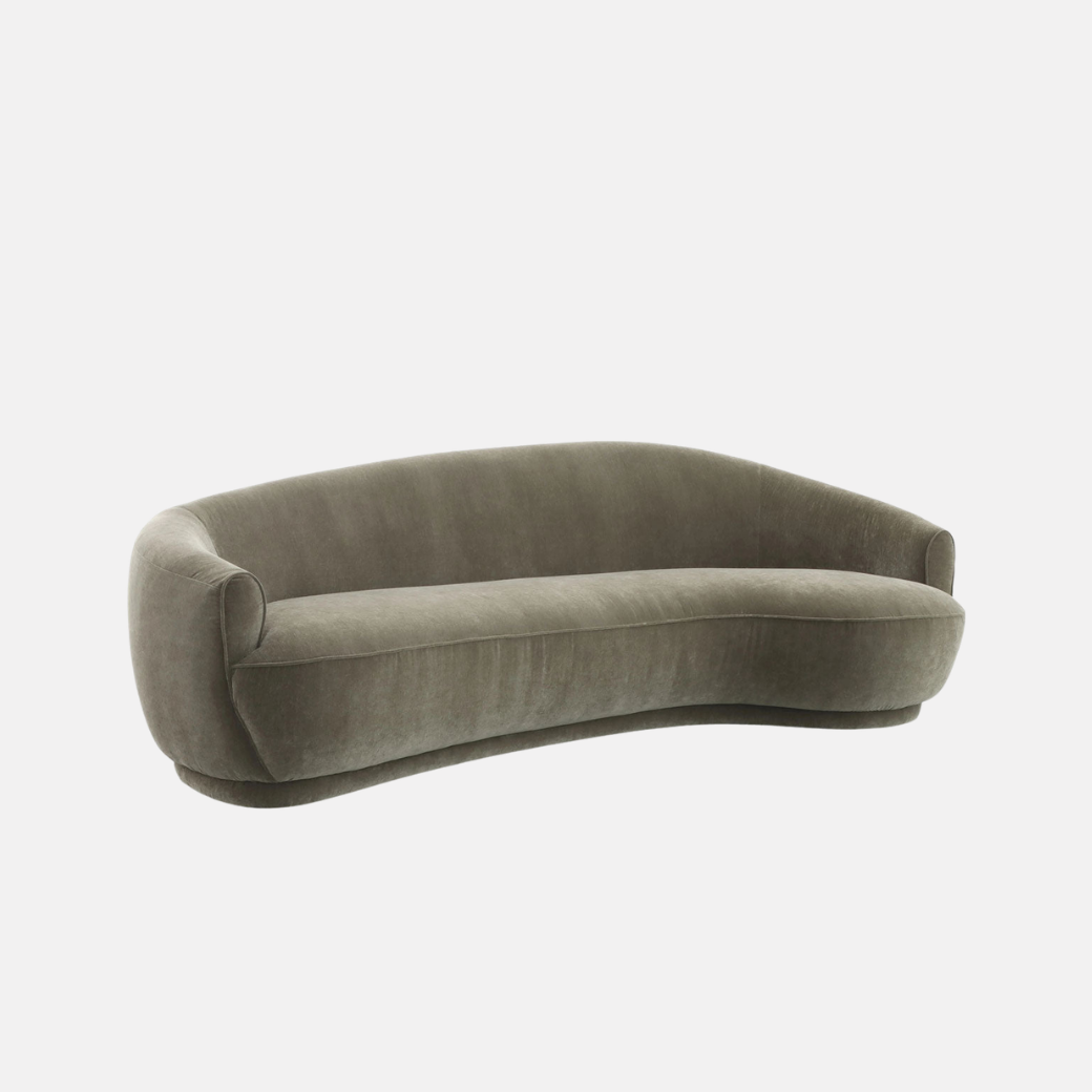 Velma Curved Sofa - Moss Velvet