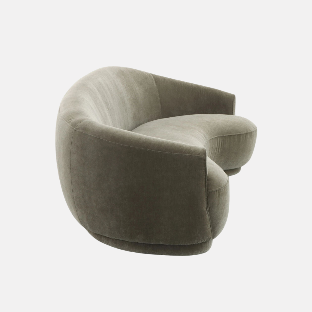 Velma Curved Sofa - Moss Velvet