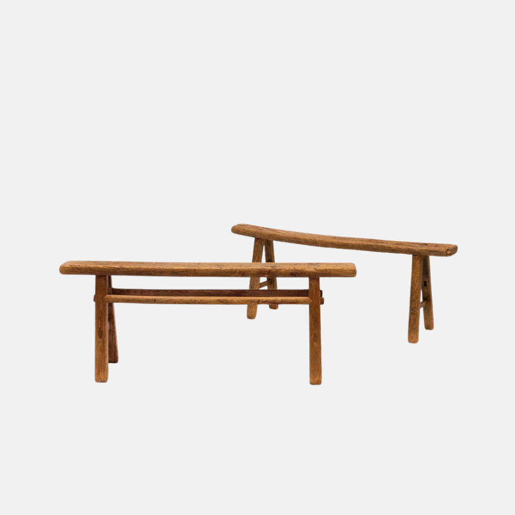 Antique Elm Narrow Bench