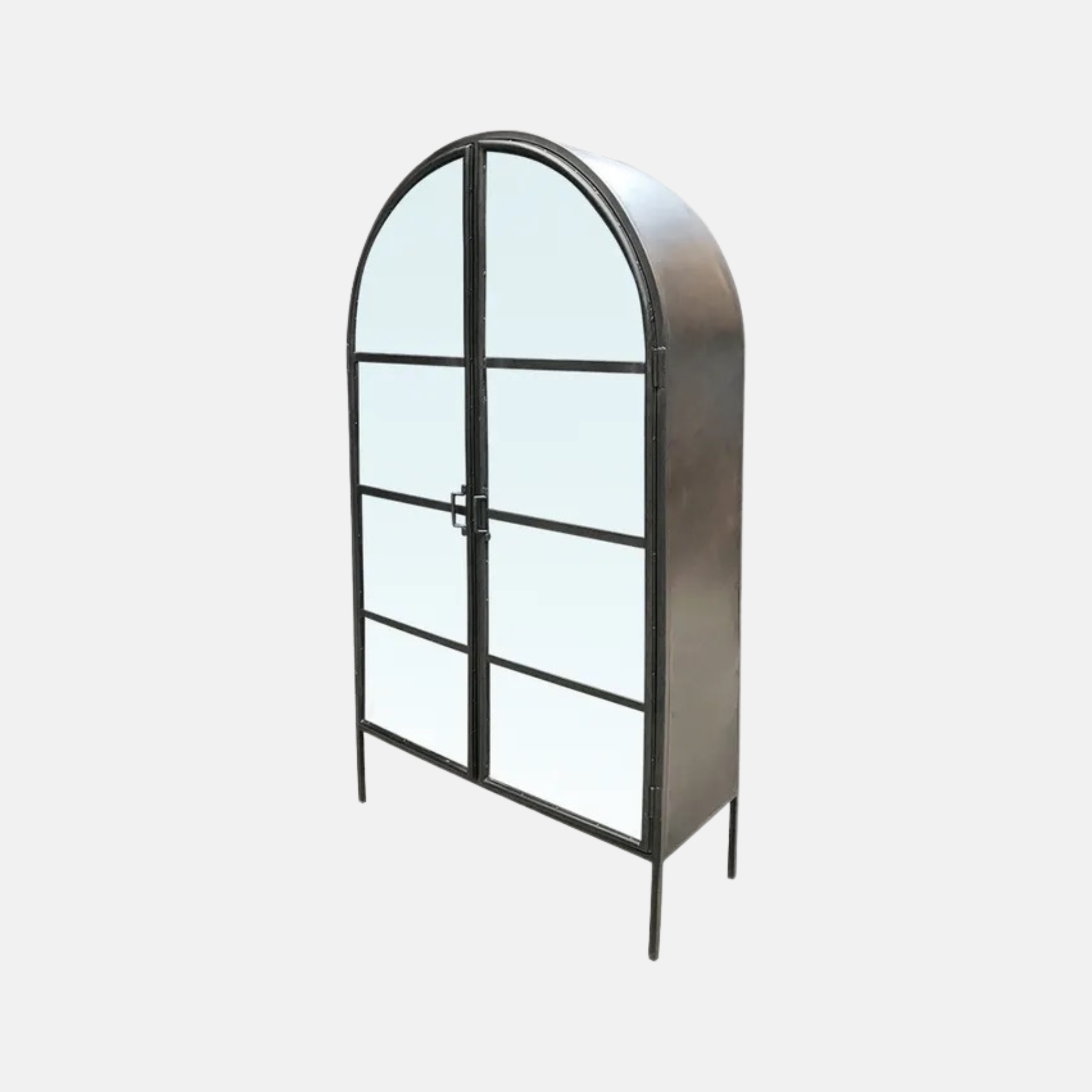 Arch Iron & Glass Cabinet