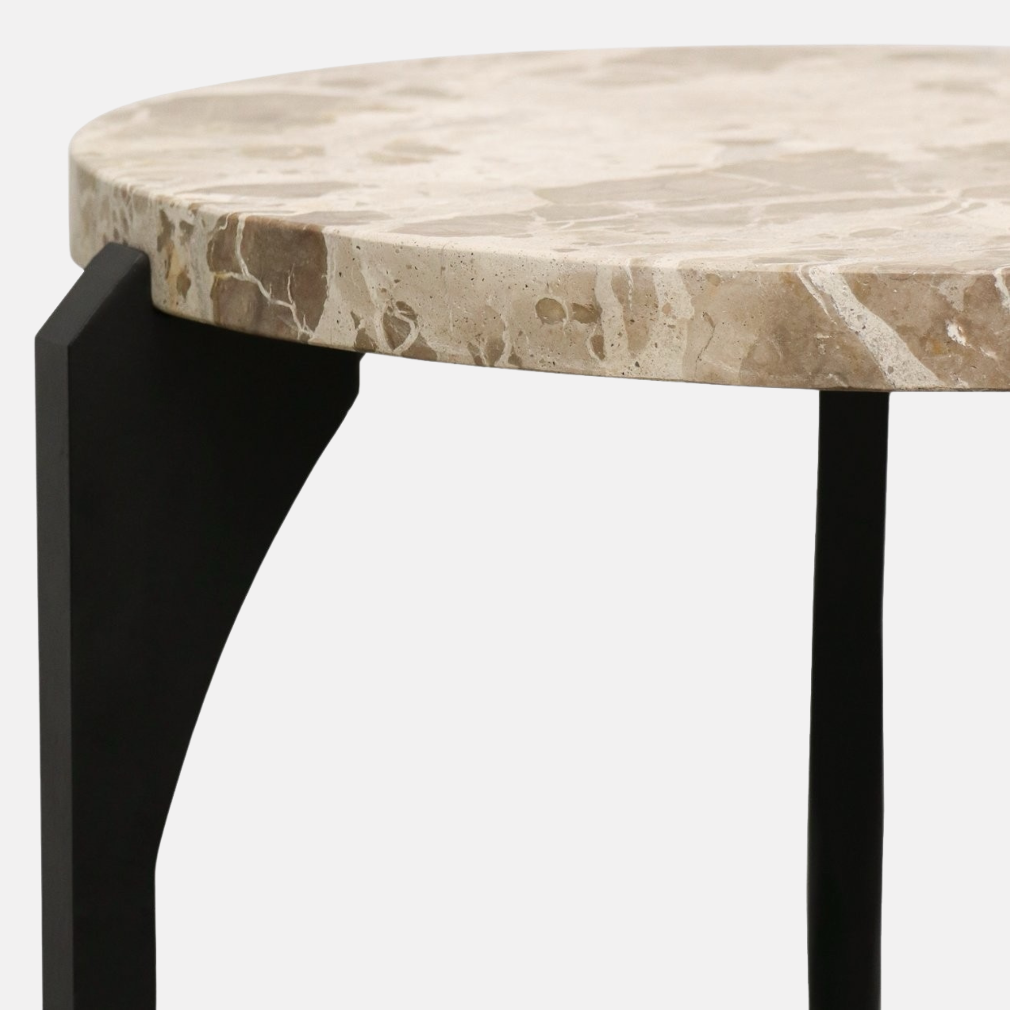 Ariana  Marble Side Table - Beige