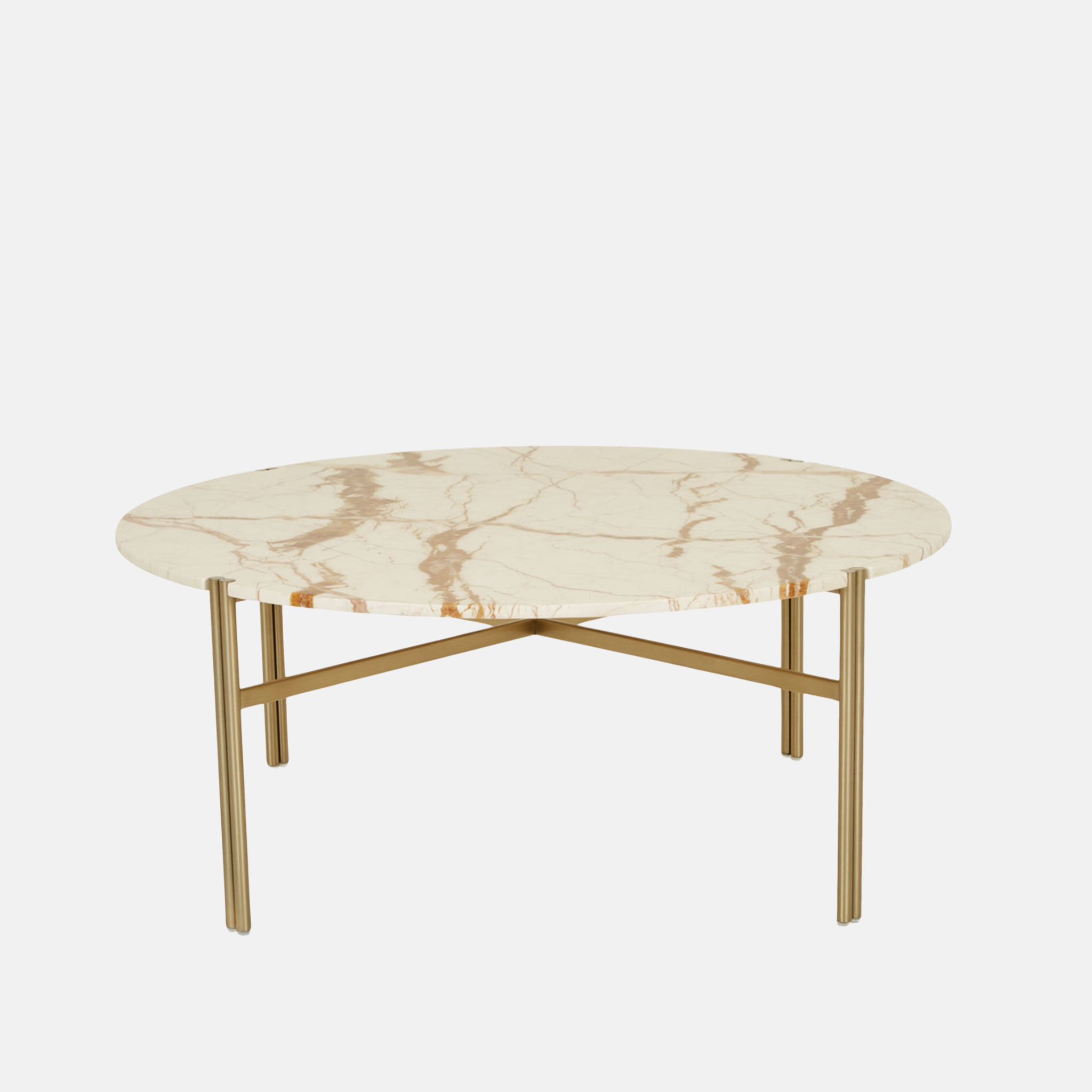 Atlas Twin Marble Coffee Table - Gold
