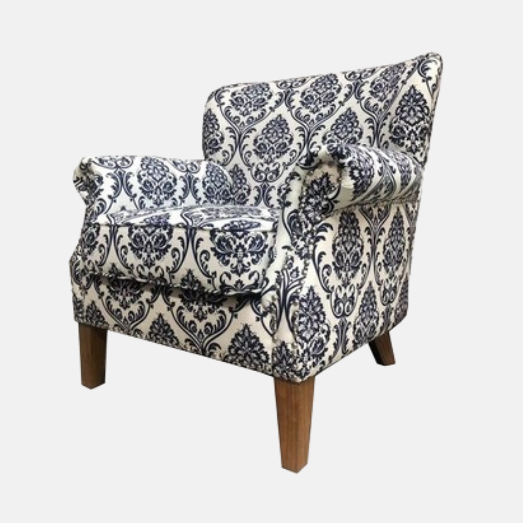 Ascot Armchair - Navy & White