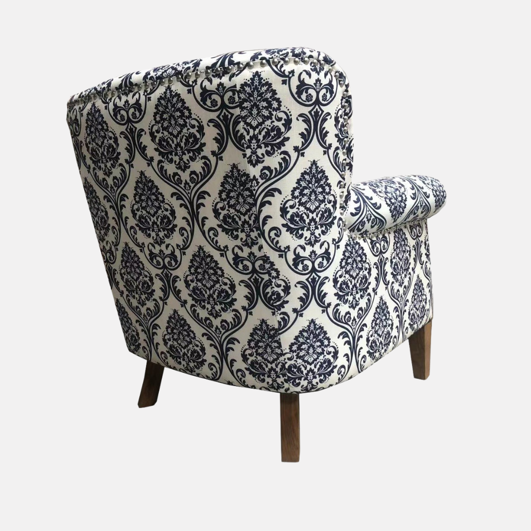 Ascot Armchair - Navy & White