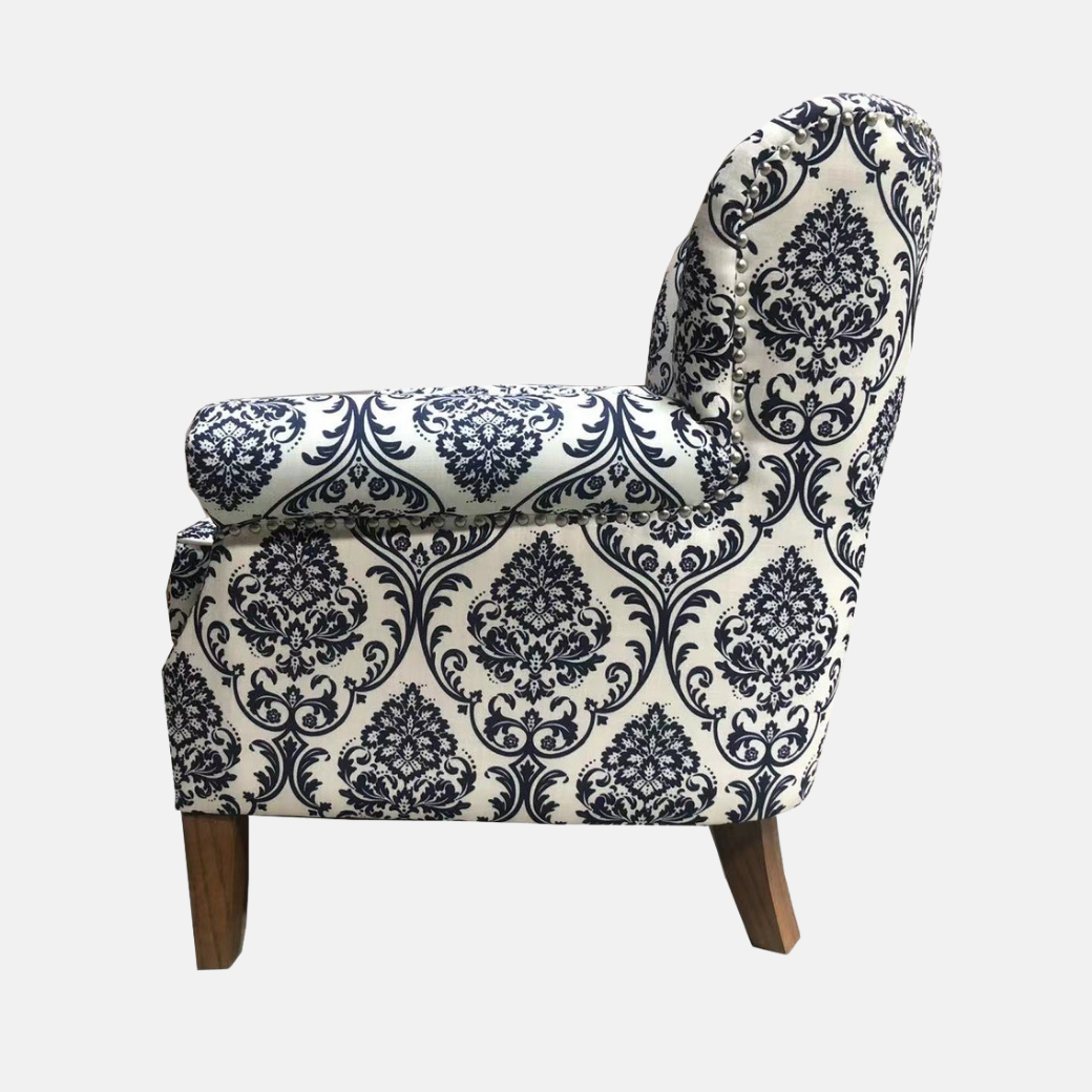 Ascot Armchair - Navy & White