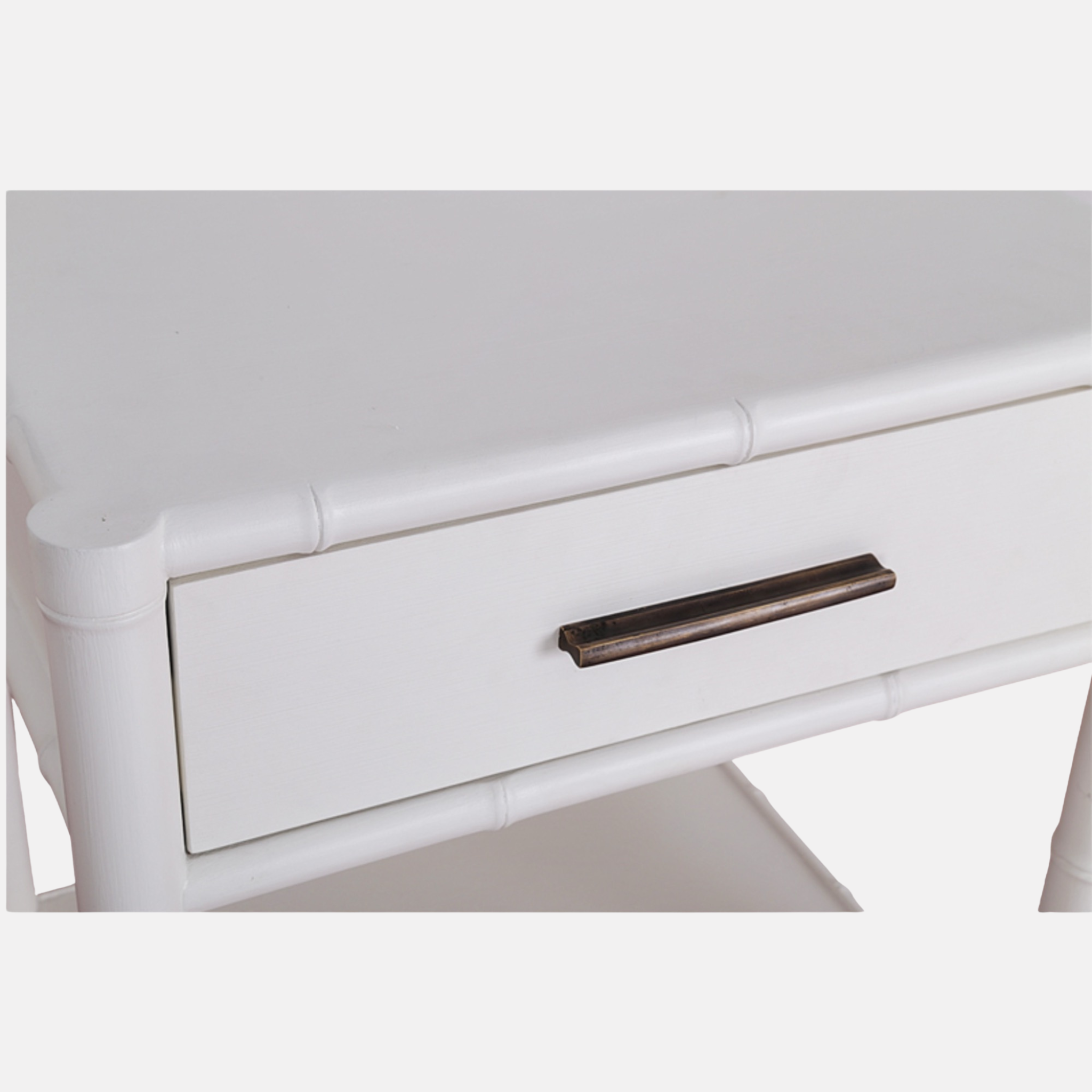 Bamboo Single Drawer Bedside - White