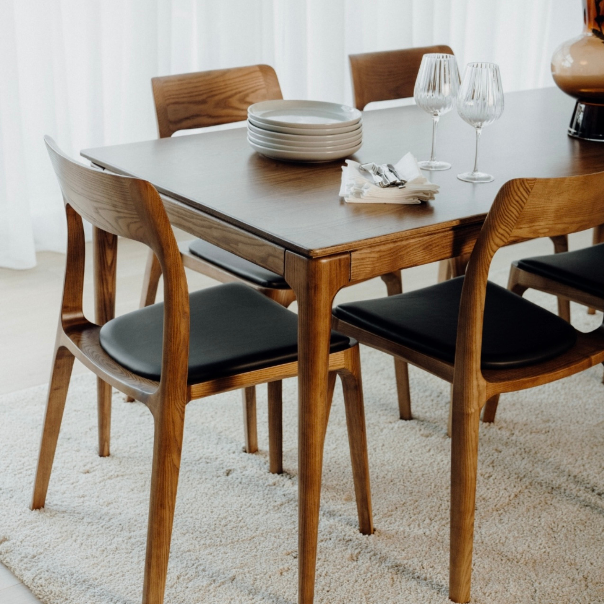 Baur Mid Century Ash Dining Table - Walnut