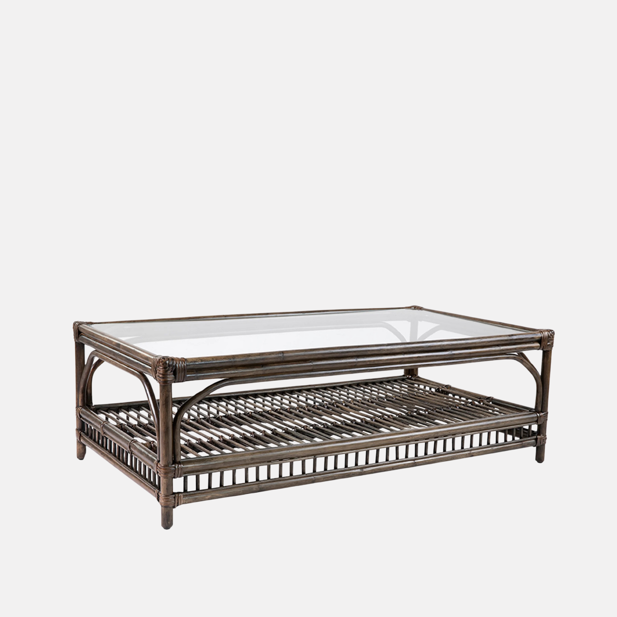 Bermuda Coffee Table - Walnut Rattan