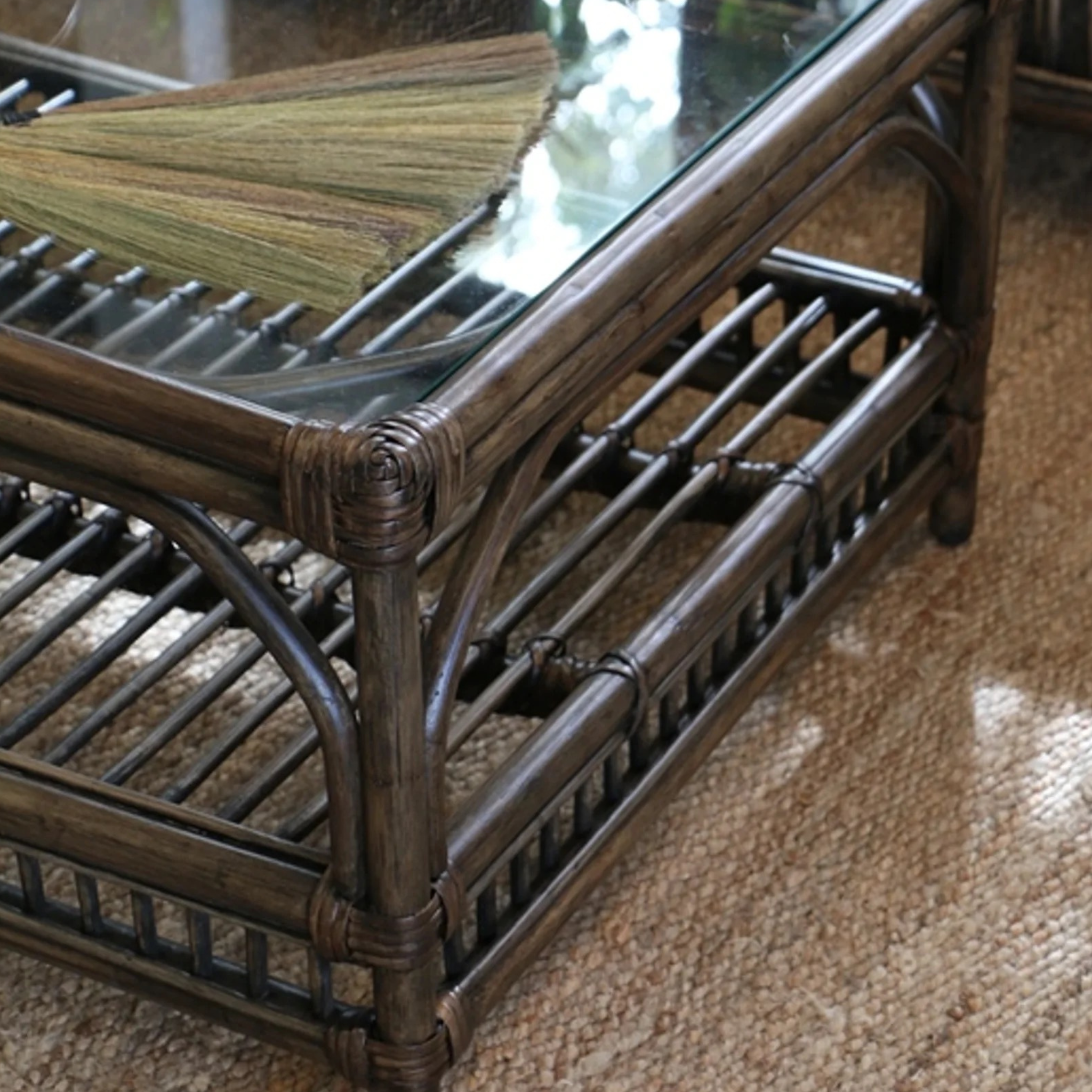 Bermuda Coffee Table - Walnut Rattan