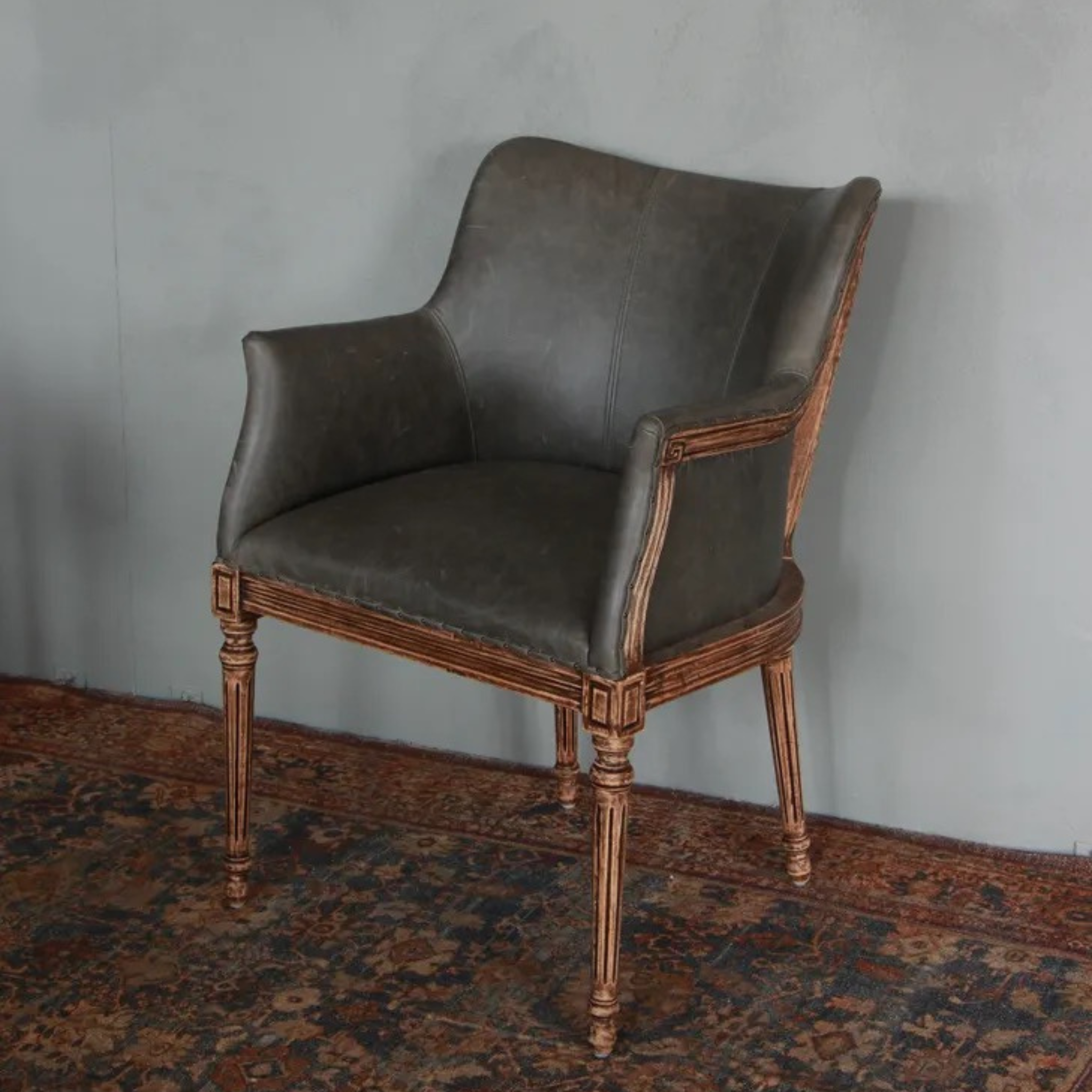 Boston Leather Armchair - Black