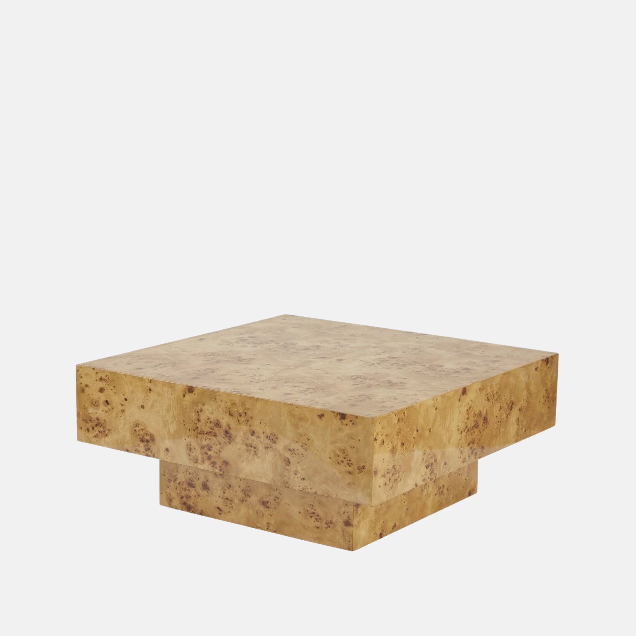Burl Wood Square Coffee Table