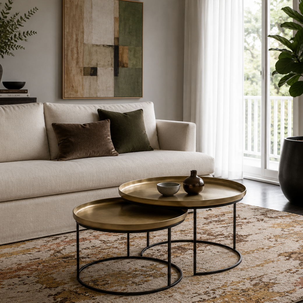 Calypso Nesting Coffee Tables - Brass