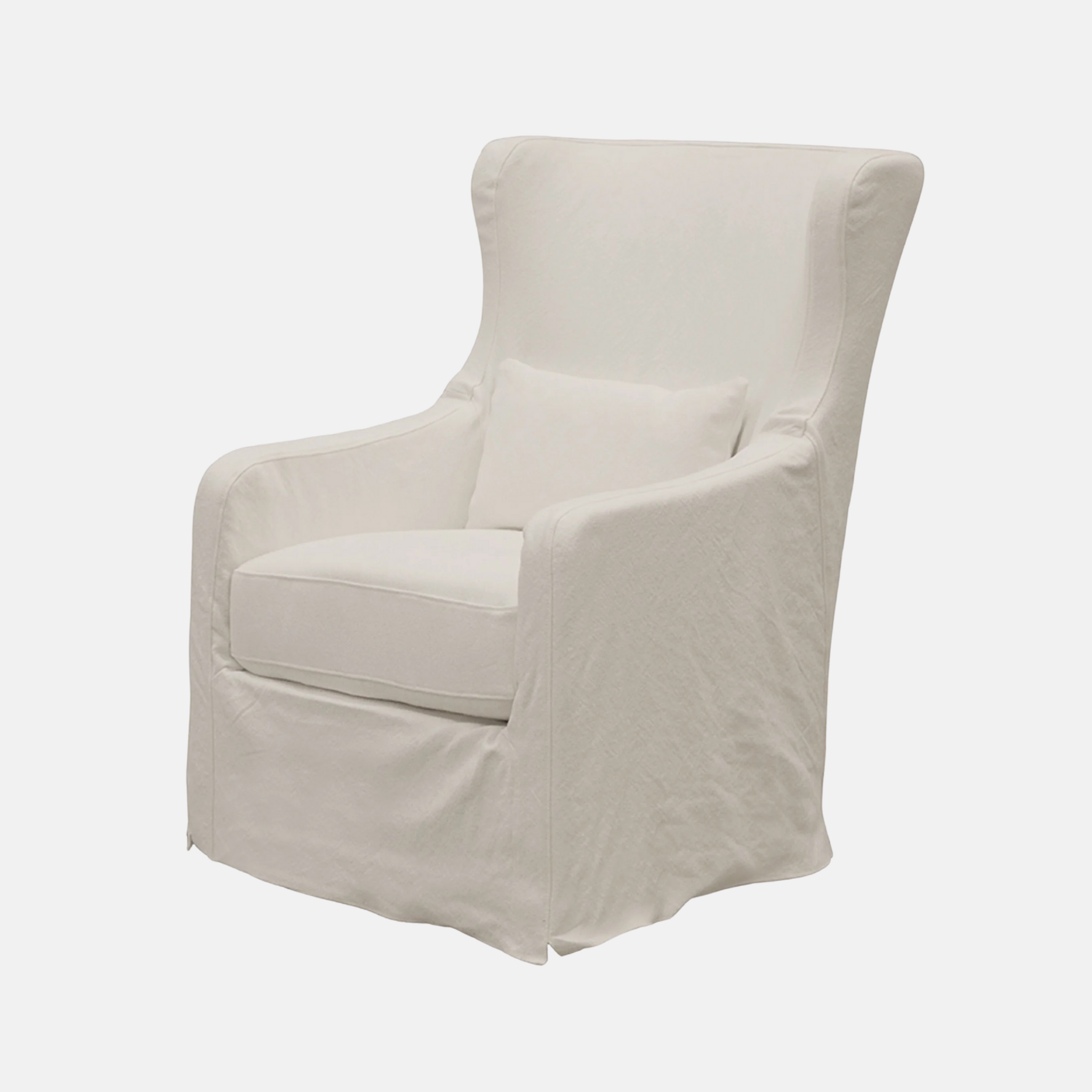 Nantucket Linen  Swivel Armchair -  White